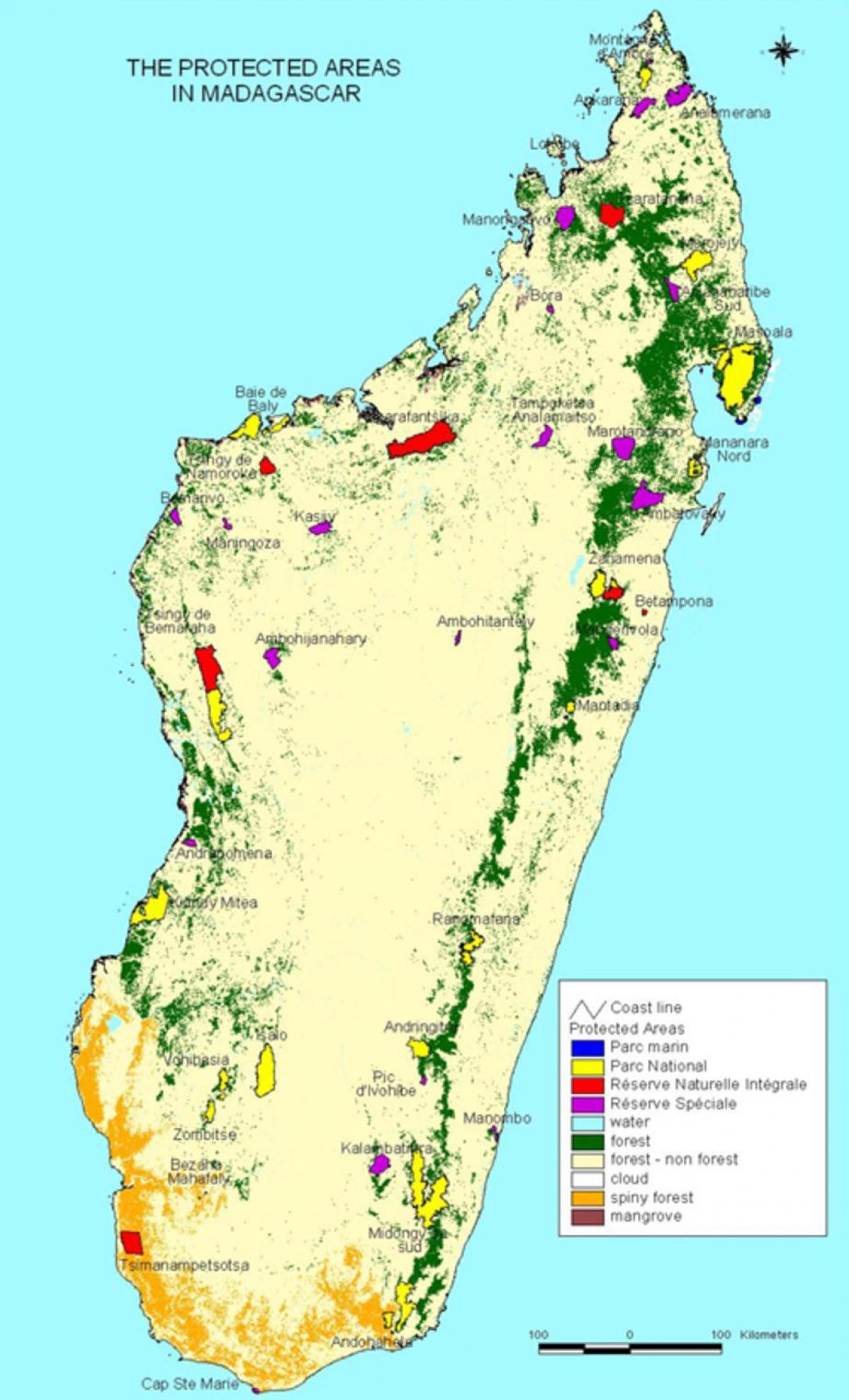 карта Мадагаскар национальные парки