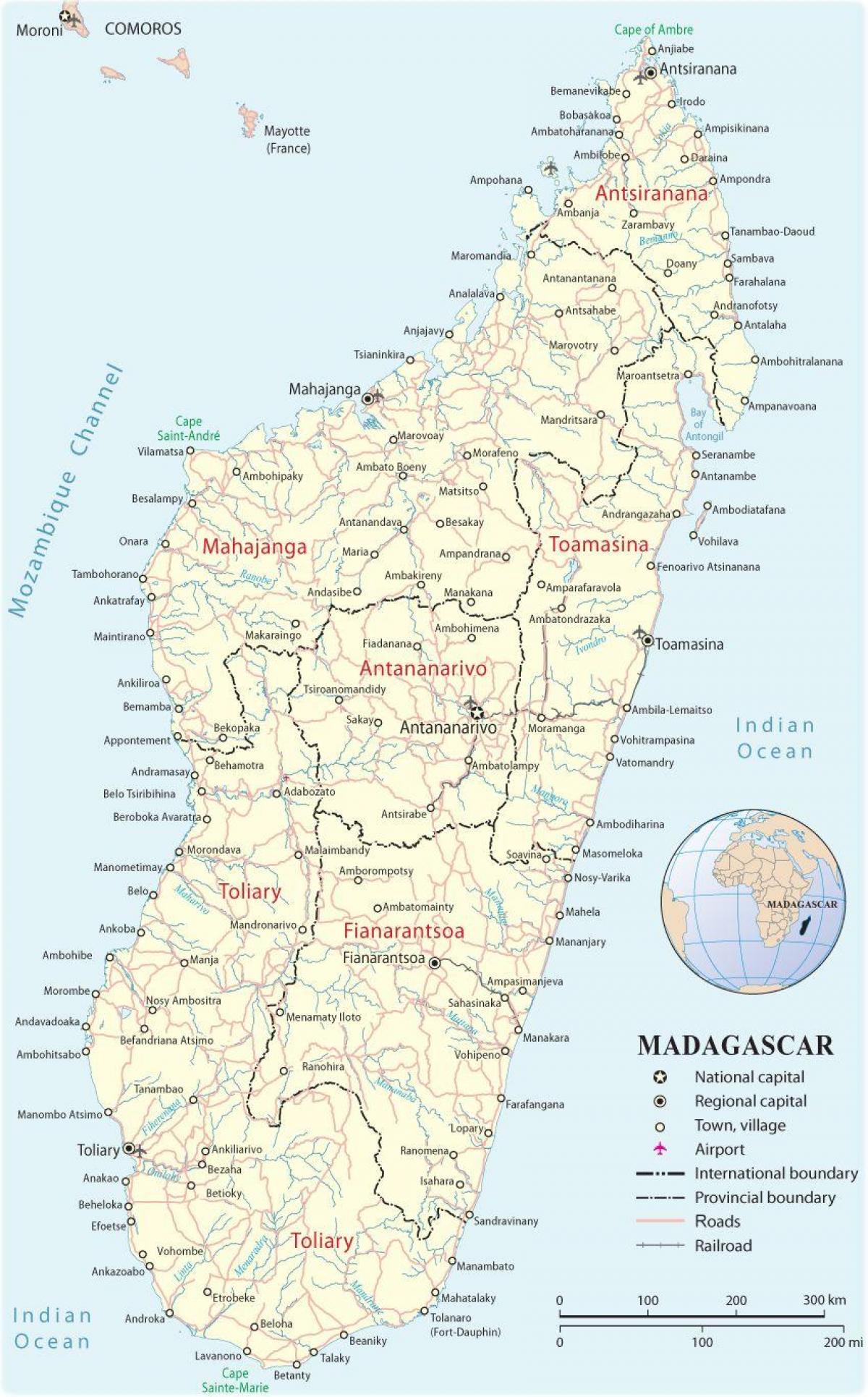 карта Мадагаскара аэропортов