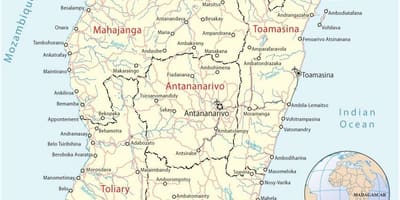 Карта Мадагаскара аэропортов