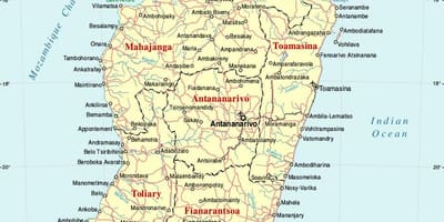 Карта Мадагаскара с городами