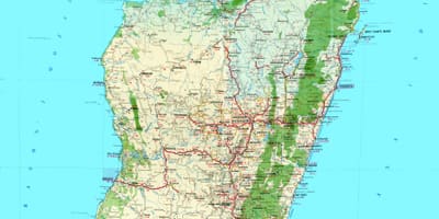 Карта Мадагаскара топографическая