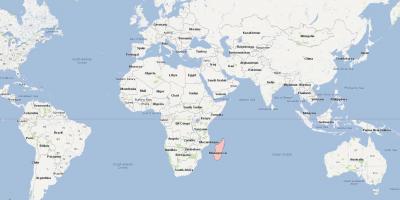 Карта мира, показывающая Мадагаскар